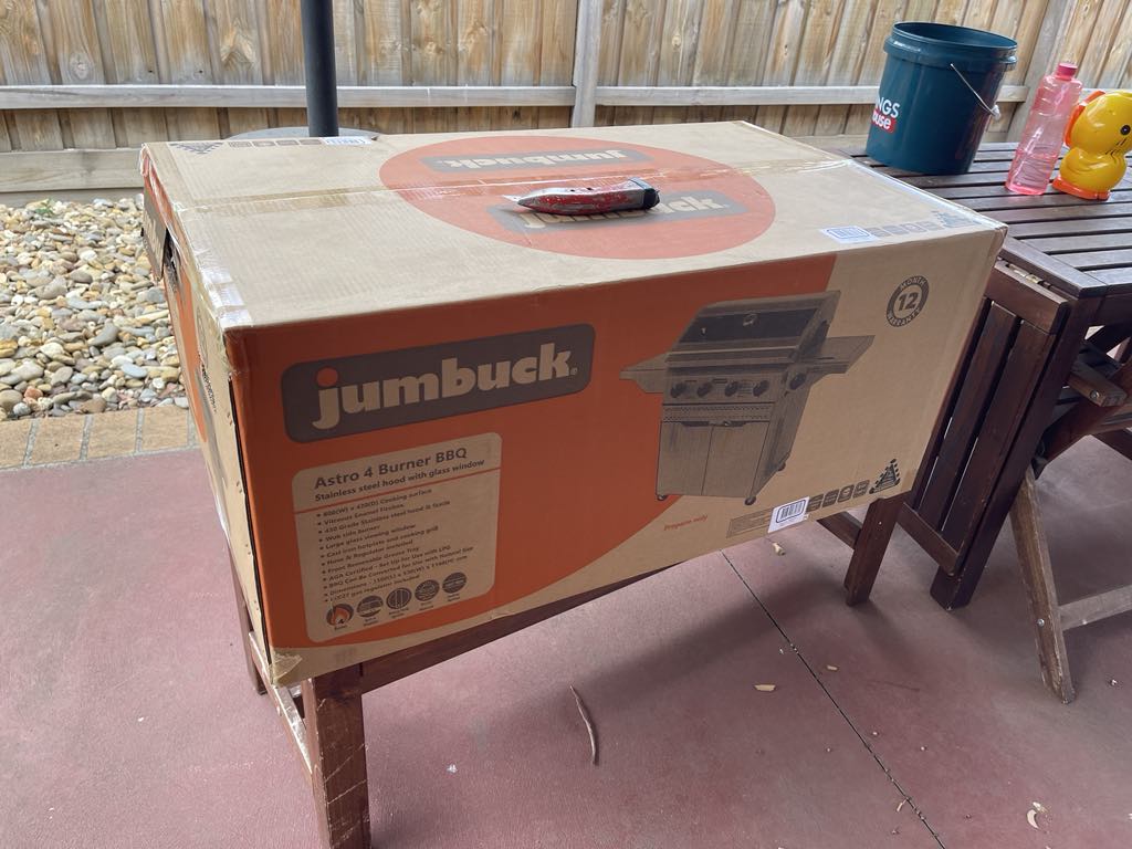 BBQ in box before assembly