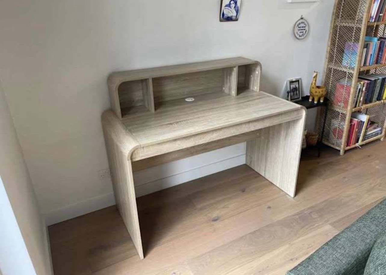 Study desk and hutch assembled